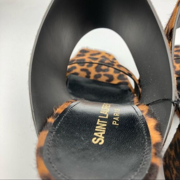 Saint Laurent OAK WOMENS PONY PRINT SANDAL SZ 37+ - Picture 8 of 14